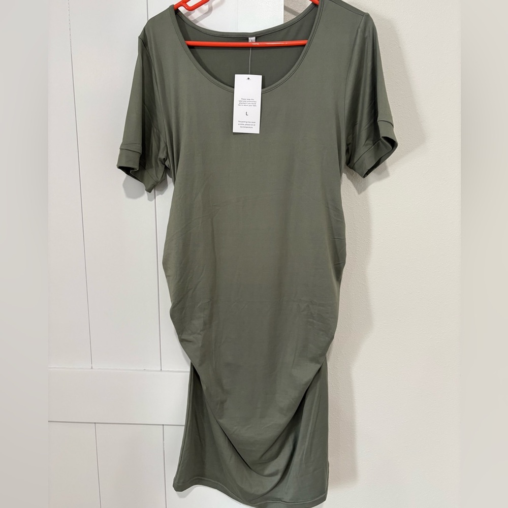 Sage green maternity dress